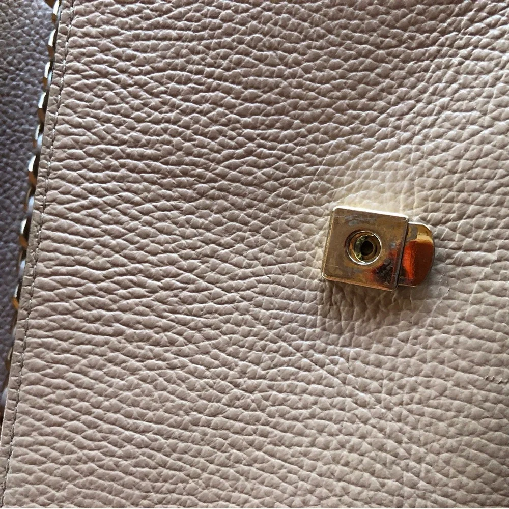 Valentino by Mario Valentino Tan Studded Shoulder Bag Gold Hardware